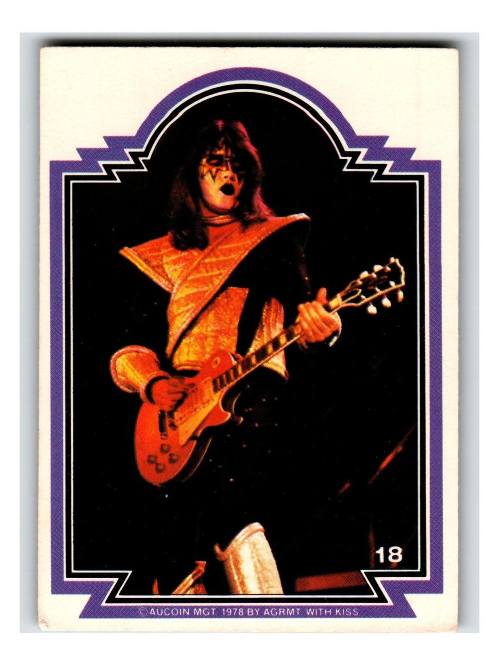 KISS Ace Frehley 1978 Donruss KISS #18 Bubble Gum Cards Guitar Spacman
